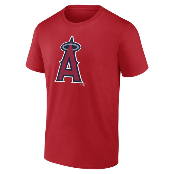 Men's Logo Athletic Red Los Angeles Angels Official Logo T-Shirt