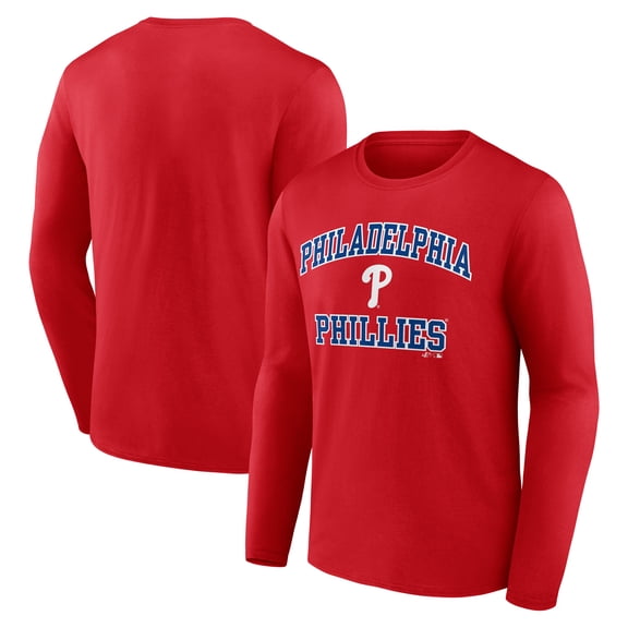 Men's Logo Athletic Red Philadelphia Phillies Heart & Soul Long Sleeve T-Shirt