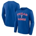 thumbnail image 1 of Men's Logo Athletic Royal Texas Rangers Heart & Soul Long Sleeve T-Shirt, 1 of 3