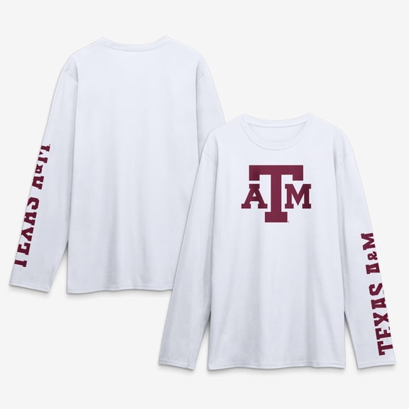 Men's Logo Athletic White Texas A&M Aggies Primary Logo Long Sleeve T-Shirt
