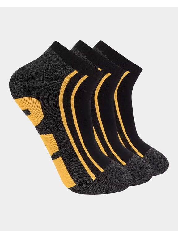 Men's Logo Half Cushion Quarter Socks (3 Pack) | CAT WORKWEAR
