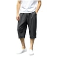 thumbnail image 1 of Men's Long Athletic Shorts 13'' Quick Dry Workout Running Capri Pants Loose Fit Lightweight Sports Gym Basketball Shorts with Pockets Black, 1 of 6