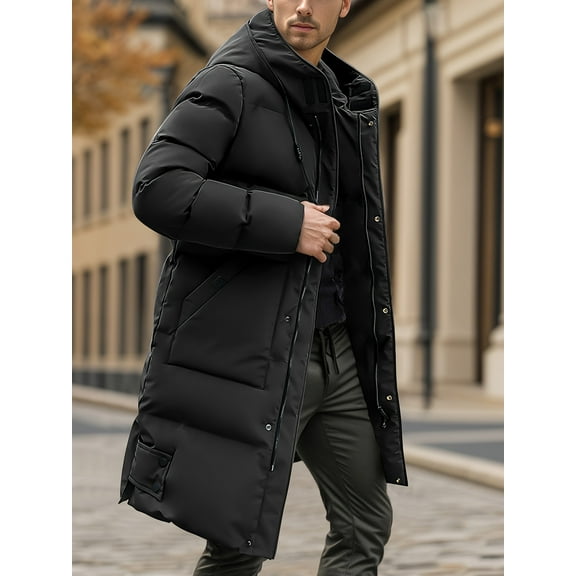 Men's Long Coats Winter Puffer Jacket Hooded Thicken Warm zipper fashion Snow Parka for men