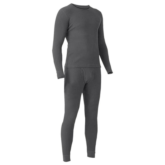 Men's Long Johns Thermal Winter Fleece Lined Cotton Top Bottom Underwear 2 Pcs Set