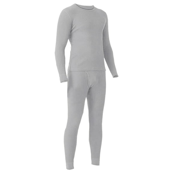 Men's Long Johns Thermal Winter Fleece Lined Cotton Top Bottom Underwear 2 Pcs Set