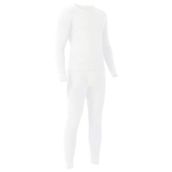 Men's Long Johns Thermal Winter Fleece Lined Cotton Top Bottom Underwear 2 Pcs Set