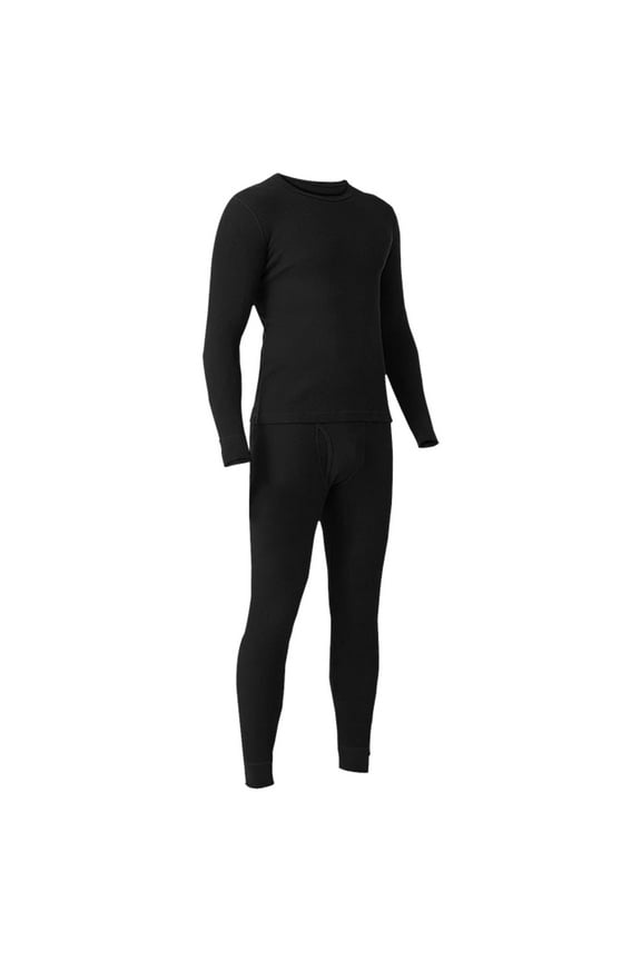 Men's Long Johns Thermal Winter Fleece Lined Cotton Top Bottom Underwear 2 Pcs Set