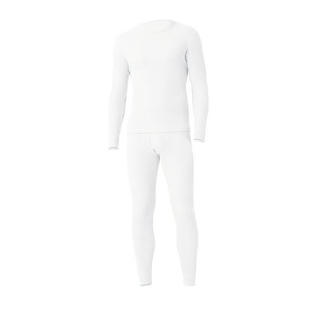 Men's Long Johns Waffle Knit Thermal Winter Cotton Top Bottom Underwear 2 Pcs Set