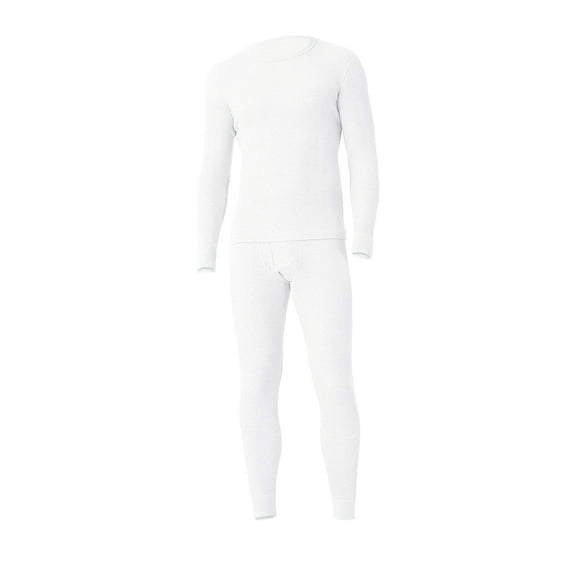 Men's Long Johns Waffle Knit Thermal Winter Cotton Top Bottom Underwear 2 Pcs Set