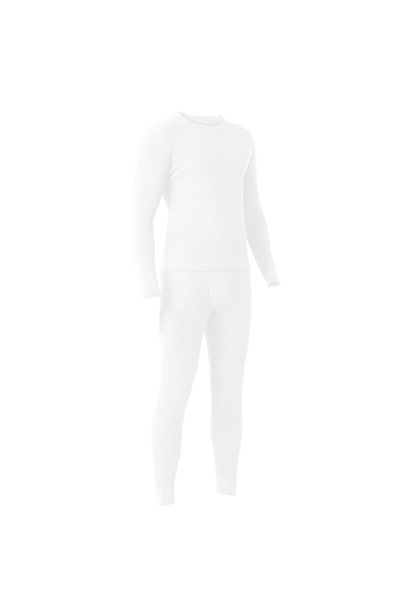 Men's Long Johns Thermal Winter Fleece Lined Cotton Top Bottom Underwear 2 Pcs Set