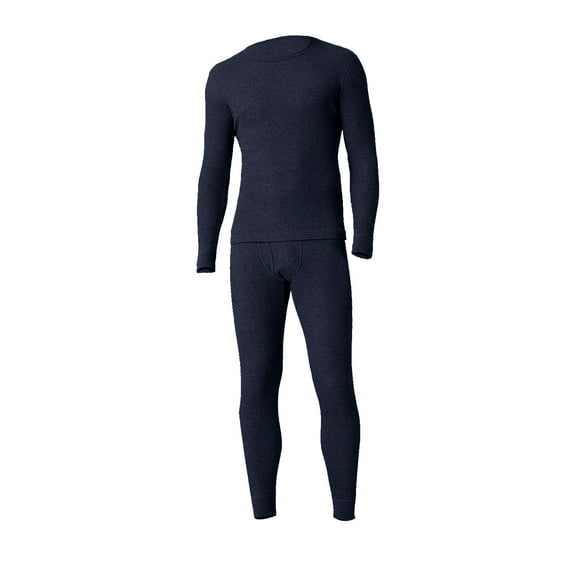 Men's Long Johns Waffle Knit Thermal Winter Cotton Top Bottom Underwear 2 Pcs Set
