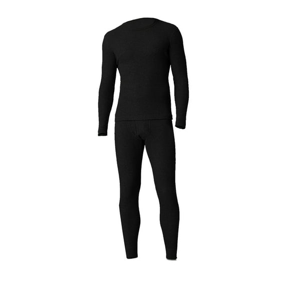Men's Long Johns Waffle Knit Thermal Winter Cotton Top Bottom Underwear 2 Pcs Set