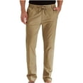 thumbnail image 1 of Men's Long Pants Drawstring Elastic Waist Trousers Yoga Pant with Pockets Straight Leg Lightweight Sweatpants, 1 of 7