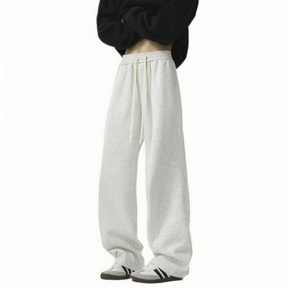 Men's Long Pants Fashion Loose Large Size Straight Full Length Pant Solid Vintage Drape Wide Leg Pocket Drawstring Trousers