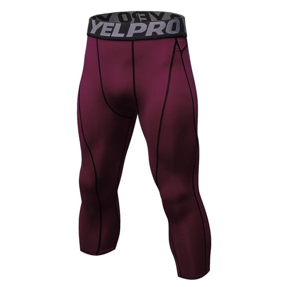 Men's Long Pants Running Base Layers Skins Tights Running Pants Quick Dry Pants Red L