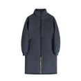 thumbnail image 1 of Men's Long Puffer Jacket Thicken Long Sleeved Parka Waterproof Winter Coat Insulated Outerwear with Removable Hood Navy XL, 1 of 9