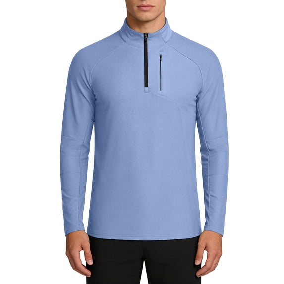 Men's Long Sleeve 1/4 Zip Shirts Sun Protection Pullover UPF 50+ Rash Guard Running Lightweight T Shirt Big and Tall