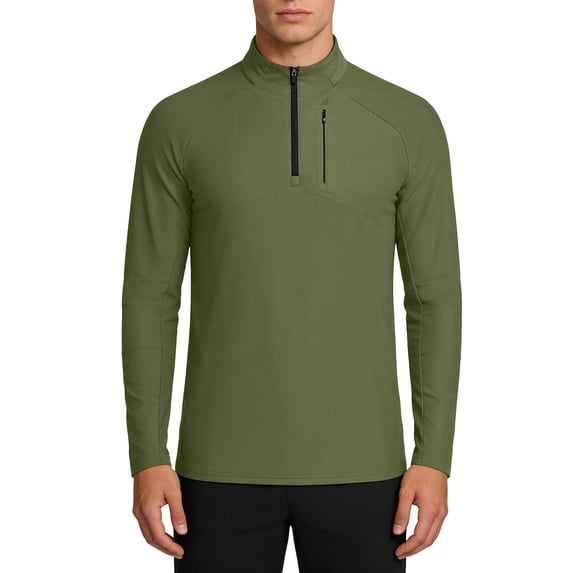 Men's Long Sleeve 1/4 Zip Shirts Sun Protection Pullover UPF 50+ Rash Guard Running Lightweight T Shirt Big and Tall
