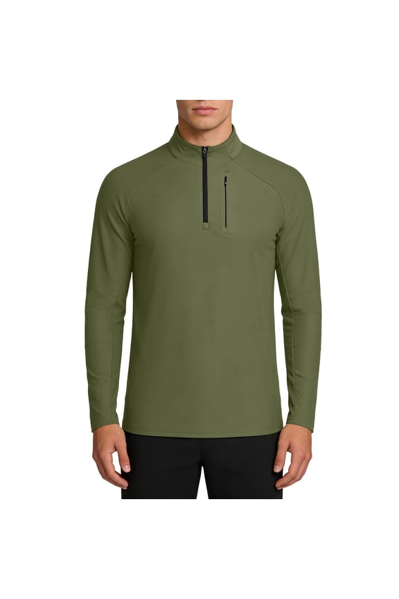 Men's Long Sleeve 1/4 Zip Shirts Sun Protection Pullover UPF 50+ Rash Guard Running Lightweight T Shirt Big and Tall
