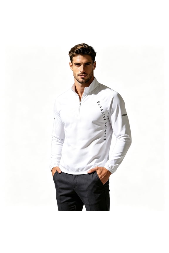 Men's Long Sleeve 1/4 Zip Sun Protection Shirts Athletic Casual Golf Mock Neck Rash Guard Pullover