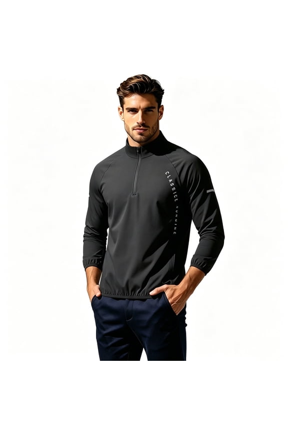 Men's Long Sleeve 1/4 Zip Sun Protection Shirts Athletic Casual Golf Mock Neck Rash Guard Pullover