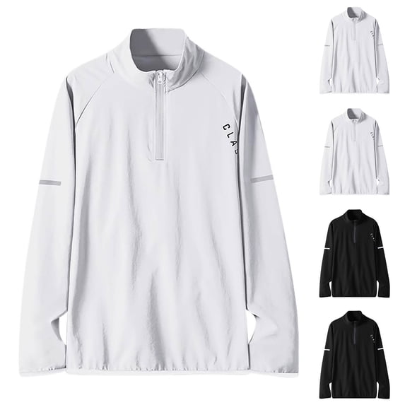 Men's Long Sleeve 1/4 Zip Workout Pullover Performance Training Top, Breathable Running Shirt Quick Dry Mock Neck Activewear