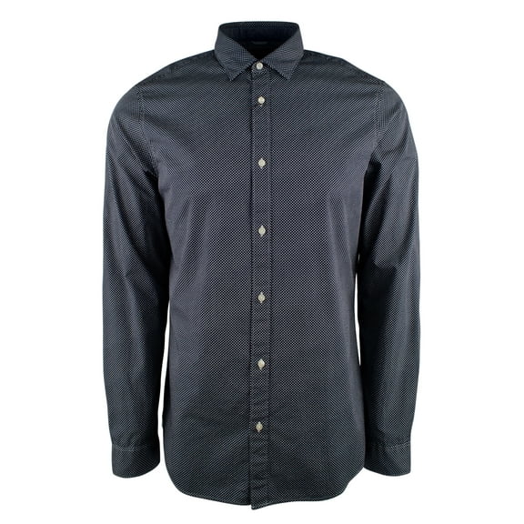 Men's Long Sleeve Abstract Pattern Slim Fit Shirt-N-S