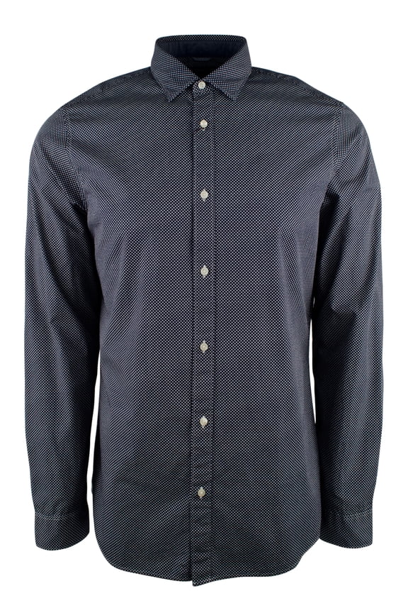 Men's Long Sleeve Abstract Pattern Slim Fit Shirt-N-S