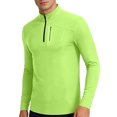 thumbnail image 1 of Men's Long Sleeve Athletic Shirts 1/4 Pullover Zip Quick Dry Sun Protection Rash Guard UPF 50+ Outdoor Running T-Shirts with Zipper Pocket Big and Tall Size 4XL Green, 1 of 9