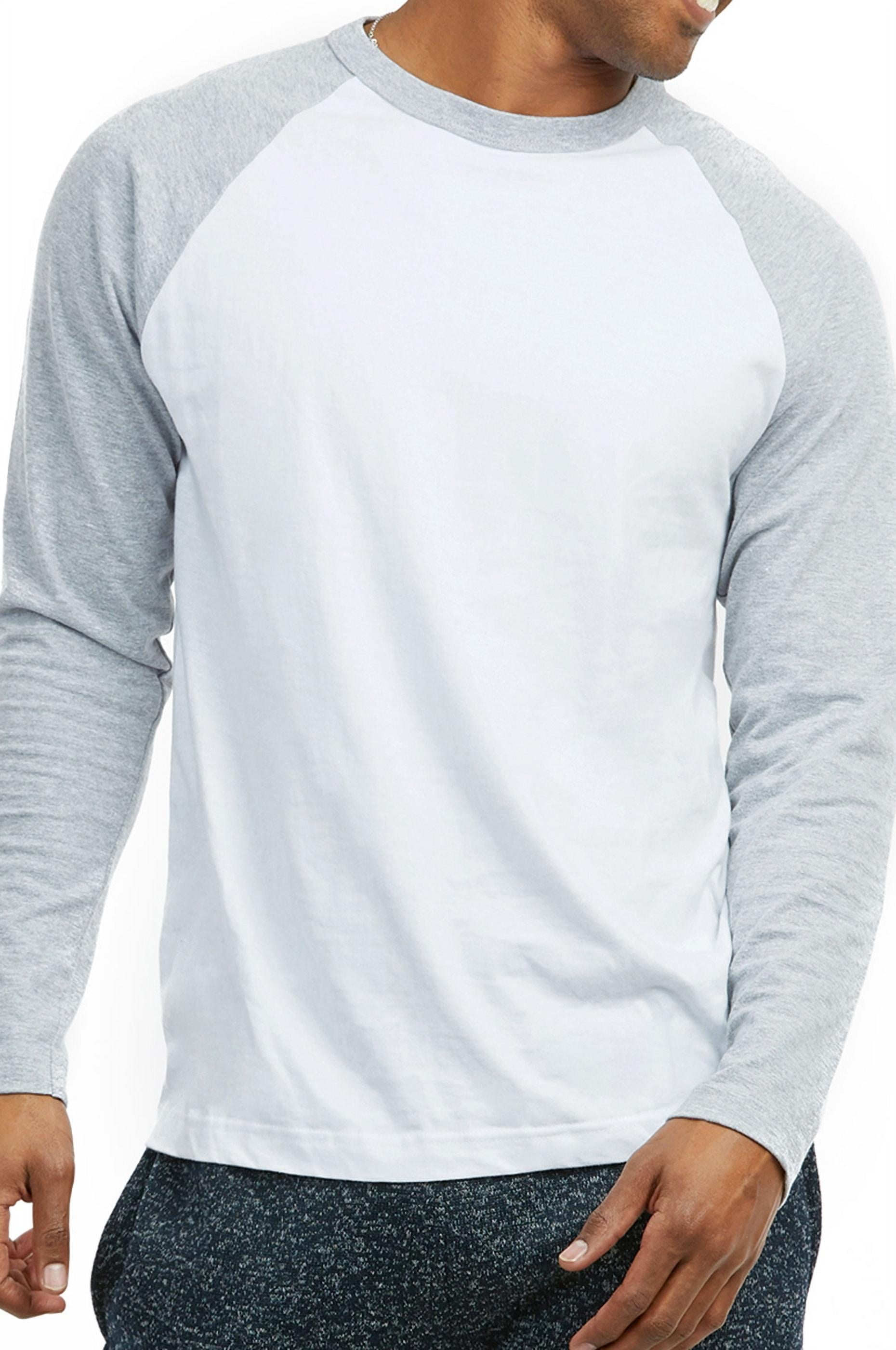 Men's Long Sleeve Baseball T-Shirt Jersey Raglan Two-Tone Active Tee