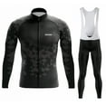 thumbnail image 1 of Men's Long Sleeve Bib Padded Cycling Jersey Set - Quick-Dry Breathable for Road & Mountain Biking, 1 of 7