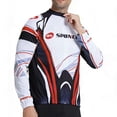thumbnail image 1 of Men's Bike Jersey Long Sleeve Road Cycling Shirts for Men Full Zipper Bicycle Tops Red XXL, 1 of 9