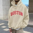 thumbnail image 1 of Men's Long Sleeve Boston Sweatshirts Oversized Lightweight Pullover Casual Hooded Sweater Printed Coat Casual Tops Casual Hoodies , S-3XL, 1 of 6