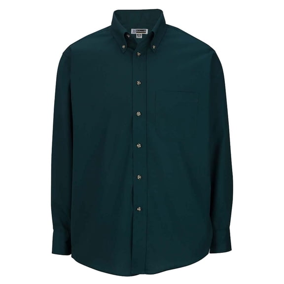Men's Long Sleeve Button Down Poplin Shirt, TEAL, Large 33