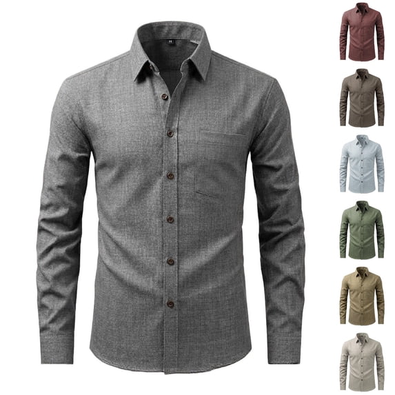 Men's Long Sleeve Button Down Shirts Lightweight Business Casual Tops Dressy Solid Work Tshirts with Pocket Wine XXL
