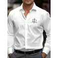 thumbnail image 1 of Men's Long Sleeve Button Up Shirts Solid Slim Fit Casual Business Formal Dress Shirt White M, 1 of 6