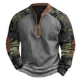 thumbnail image 1 of Men's Long Sleeve Camo Sweatshirt - Winter Neck Pullover Shirts for Men Plus Size, 1 of 3