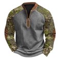 thumbnail image 1 of Men's Long Sleeve Camo Sweatshirt - Winter Neck Pullover Shirts for Men Plus Size, 1 of 3