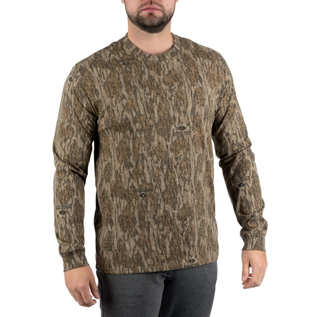 Men's Long Sleeve Camo Tee Scent Control Cotton Shirt by Mossy Oak ...