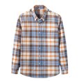 thumbnail image 1 of BVnarty Plaid Shirts for Men Long Sleeve Casual Checkered Shirt Button Up Pocket Flip Collar for Outdoor Work Shopping Fashion, 1 of 8