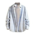 thumbnail image 1 of Men's Long Sleeve Casual Plaid Flannel Shirt Checked Button Down Shirts for Men Sky Blue XXL, 1 of 3
