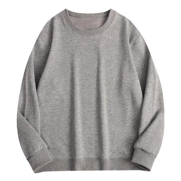 Men's Long Sleeve Casual Solid Pullover Tops Holiday Crewneck Sweatshirt Comfortable Relaxed Fit Oversized Pullover Long Sleeve Crewneck Casual Tops