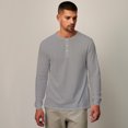 thumbnail image 1 of Men's Long-Sleeve Classic Henley Vintage Shirt, 1 of 5