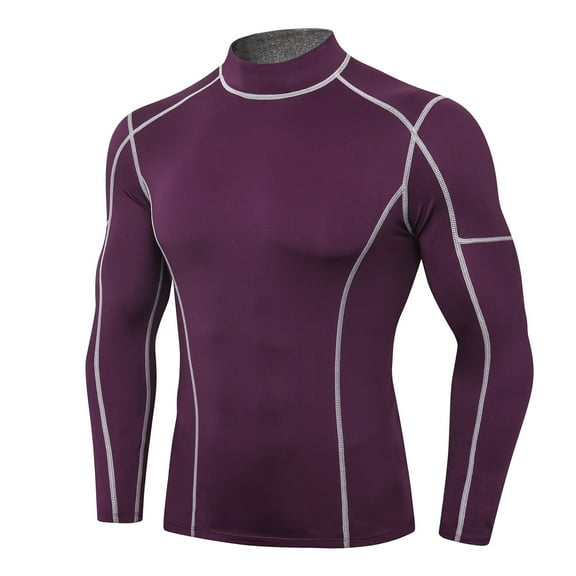 Men's Long-Sleeve Compression Shirt Base-Layer Running Top Athletic Slimming Shirt Running Shirts Workout Basketball