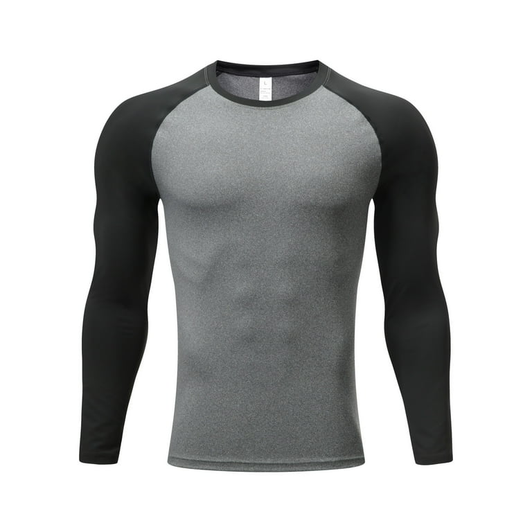Men s Long Sleeve Compression Shirt Base Layer Running Top