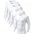 thumbnail image 1 of Alpinario Men's 5-Pack Raglan Long Sleeve Compression Shirts Quick Dry Athletic Baselayer, White, 3XL, 1 of 9