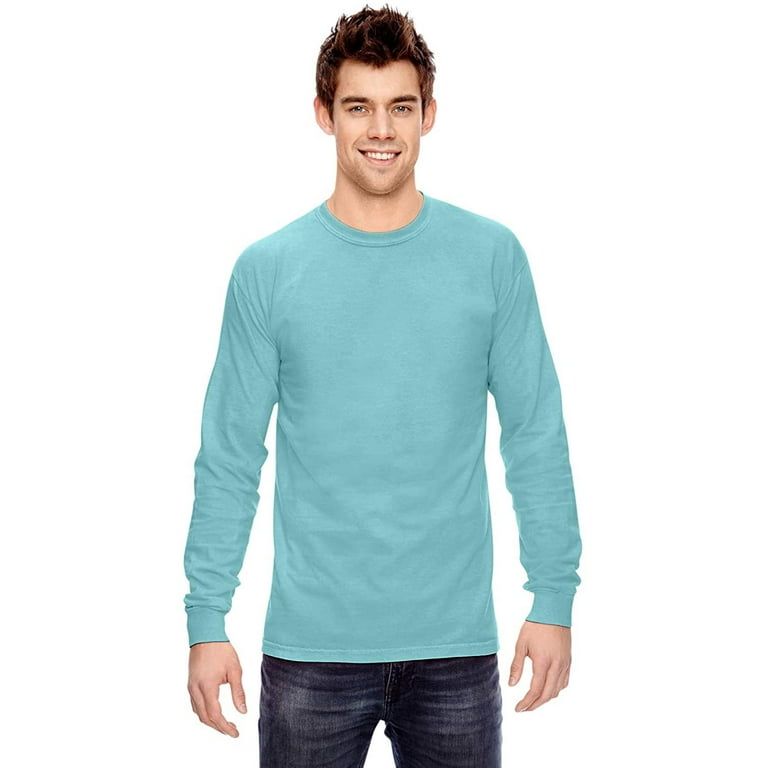 Baby blue long sleeve shirt mens cheap