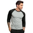 thumbnail image 1 of Men's Long Sleeve Crew Neck Baseball Shirt, Casual Dynamic Cotton Raglan T Shirts, Black/Light Gray M, 1 Count, 1 Pack, 1 of 7
