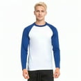 thumbnail image 1 of Men's Long Sleeve Crew Neck Baseball Shirt, Casual Dynamic Cotton Raglan T Shirts, Royal Blue/White L, 1 Count, 1 Pack, 1 of 7