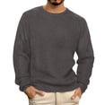 thumbnail image 1 of Men's Long Sleeve Crew Neck Knit Sweater Classic Fit Solid Casual Pullover Top, 1 of 4